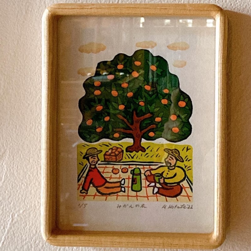 保立葉菜 木版画 「みかん」多色刷り | 巣巣 SUSU | Online Shop 保立葉菜 木版画 「みかん」多色刷り | 巣巣 SUSU | Online Shop