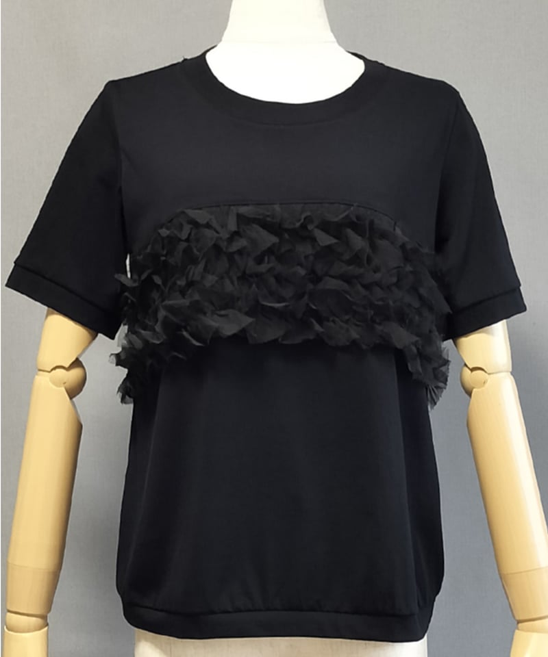F5173-0215/black frill T-shirt | FERAL FLAIR