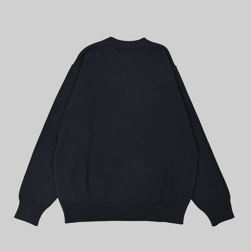 washable crew neck knit [NAVY] HEV-25025 | hi