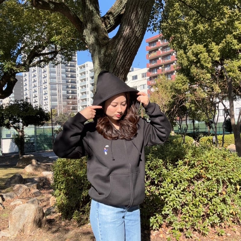 lining full ZIP sweat foodie [black] HEV-25004