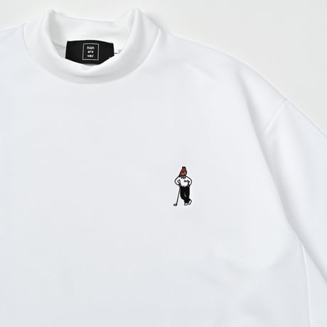 GOLF Embroidery mockeck jersey Tee 　[WHITE]　HEV-26007