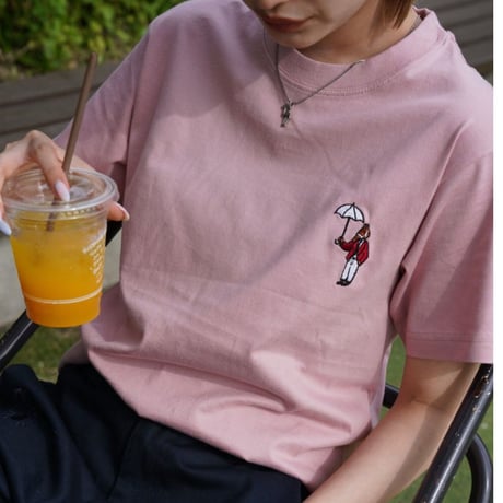 organic cotton Embroidery S/S Tee 　[pink]　HEV-23017