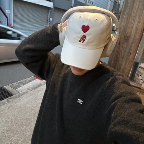 ♡ Embroidery Cap　[off white]　HEV-25009