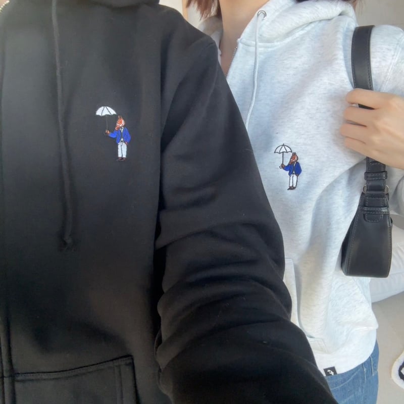 lining full ZIP sweat foodie [black] HEV-25004