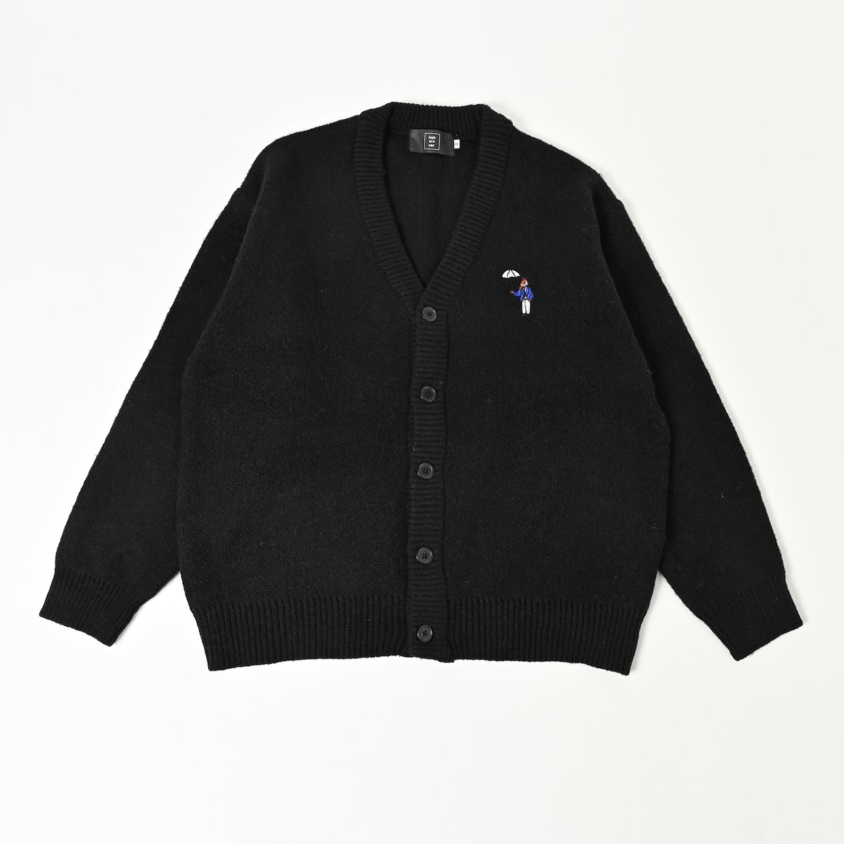 argue mohair wool shaggy cardigan ブラック - トップス