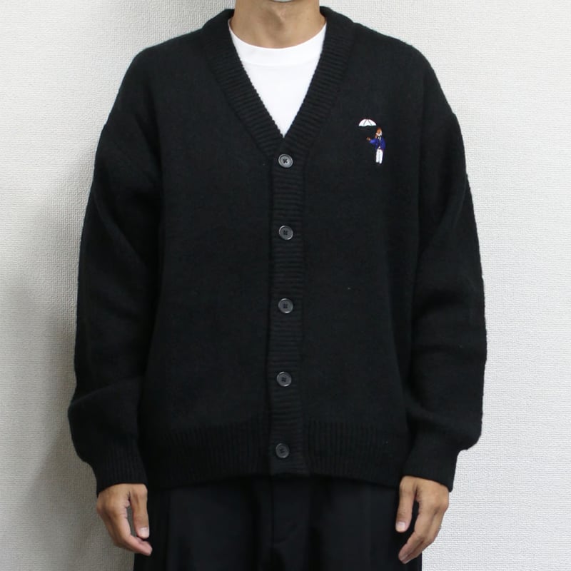 mohair shaggy knit cardigan [black] HEV-24026 |
