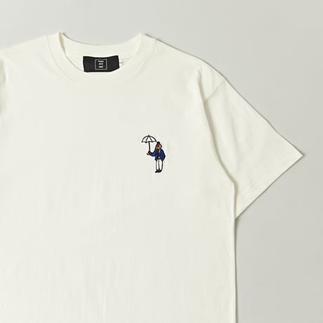 organic cotton Embroidery S/S Tee 　[white]　HEV-23017