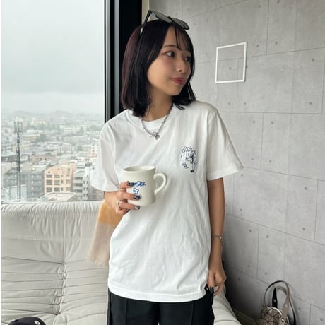 Embroidery S/S Tee 　[white]　HEV-24019