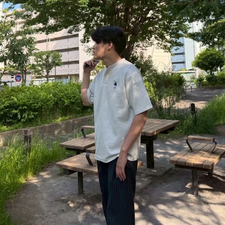 Henley Neck Tee 　[OFFWHITE OATMEAL]　HEV-26008
