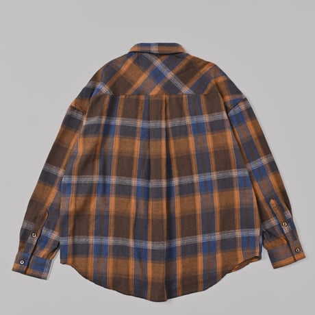 Embroidered check shirts　[BROWN]　HEV-25022