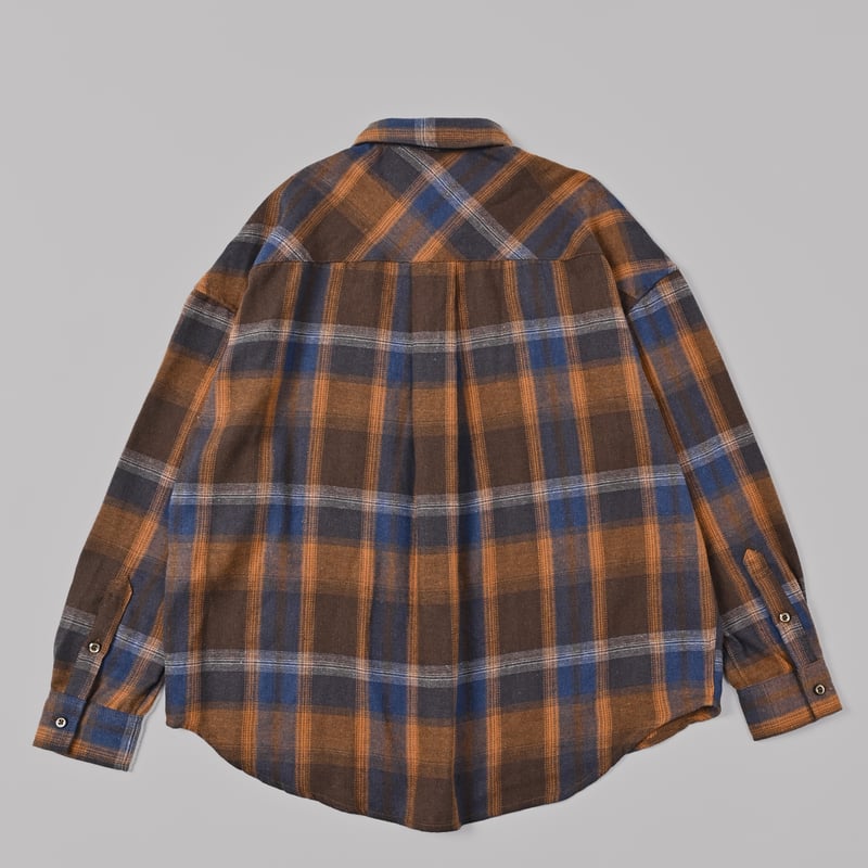 Embroidered check shirts [BROWN] HEV-25022 | hi