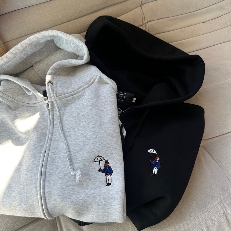 lining full ZIP sweat foodie [ash gray] HEV-25