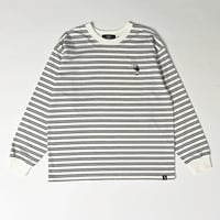 Embroidery L/S border BIG Tee　[white]　HEV-24030