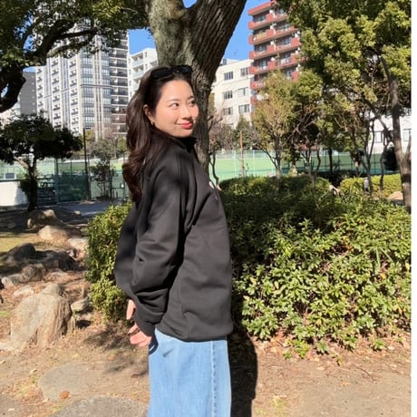 lining  half ZIP Sweat 　[black]　HEV-25003