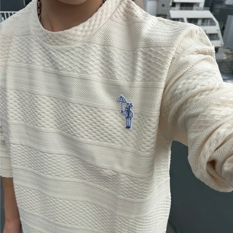 jacquard crew sweat 　[OFF WHITE]　HEV-25019