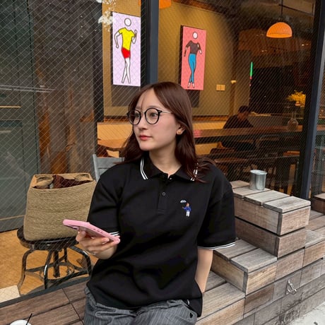 Short sleeve Polo shirt 　[BLACK]　HEV-26006