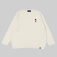 Embroidery curve silhouette L/S Tee　[OAT MEAL]　HEV-25017