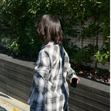 Embroidered check shirts　[BLACK]　HEV-25022