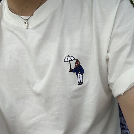 organic cotton Embroidery S/S Tee 　[white]　HEV-23017