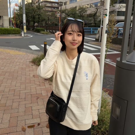 jacquard crew sweat 　[OFF WHITE]　HEV-25019