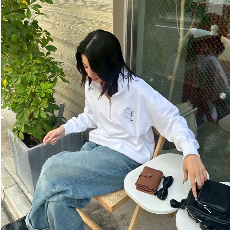 harf ZIP sweat [white] HEV-25018 | hish era vec