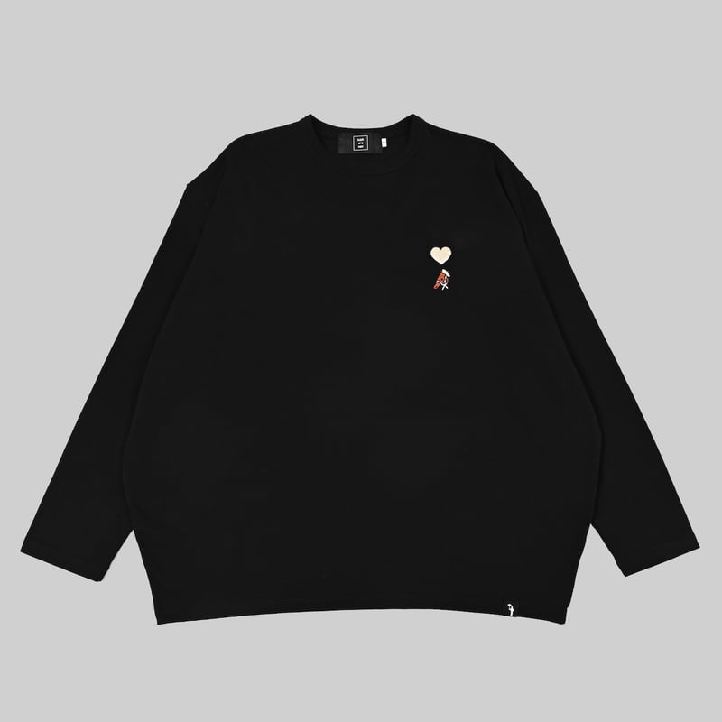 Etavirp Logo L/S Tee Ash Black エタバープ　ロンT Edgar + Ash Men's Size 2XL Black Long Sleeve Stretch Cotton