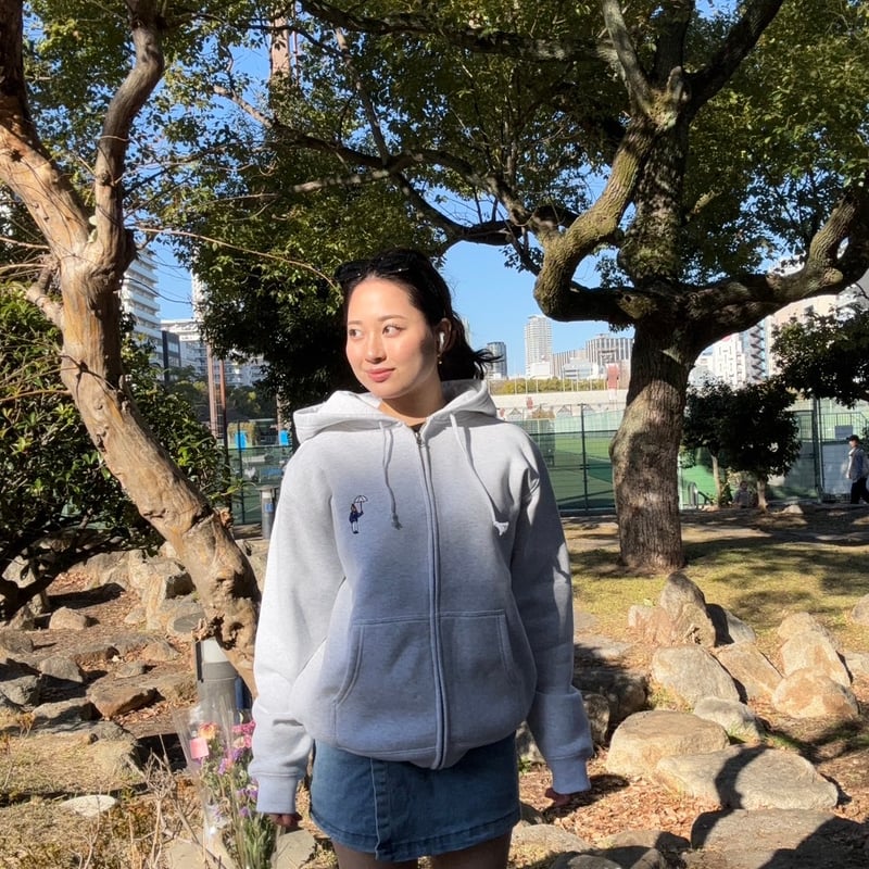 lining full ZIP sweat foodie [ash gray] HEV-25