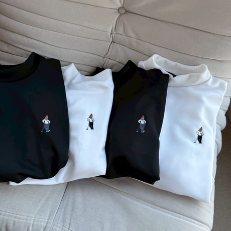 GOLF Embroidery mockeck jersey Tee 　[WHITE]　HEV-26007