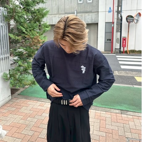 jacquard crew sweat 　[NAVY]　HEV-25019