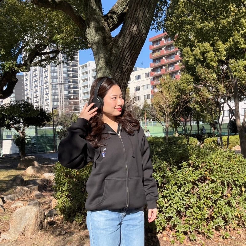 lining full ZIP sweat foodie [black] HEV-25004