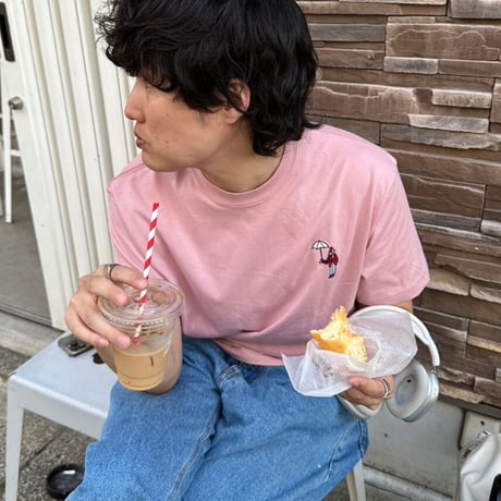 organic cotton Embroidery S/S Tee 　[pink]　HEV-23017