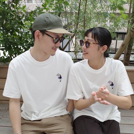 organic cotton Embroidery S/S Tee 　[white]　HEV-23017