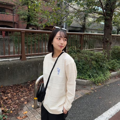 jacquard crew sweat 　[OFF WHITE]　HEV-25019