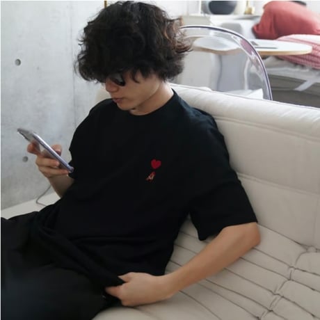 organic cotton artist house＆♡ S/S Tee 　[BLACK]　HEV-24018