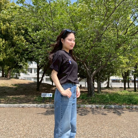 organic cotton Embroidery S/S Tee 　[black]　HEV-23017