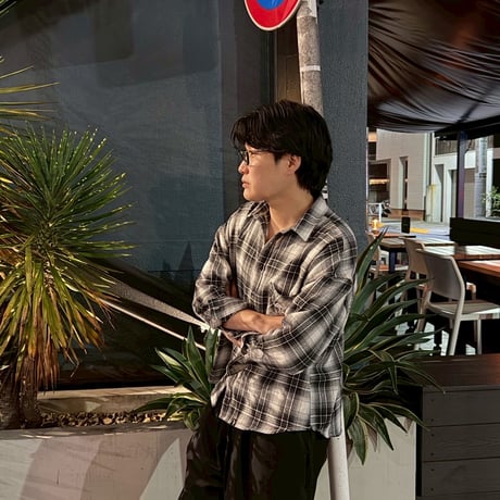 Embroidered check shirts　[BLACK]　HEV-25022