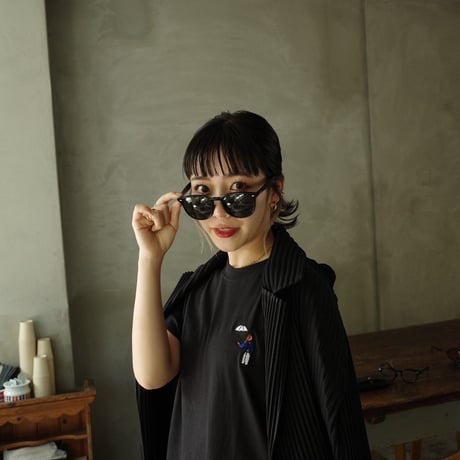 organic cotton Embroidery S/S Tee 　[black]　HEV-23017