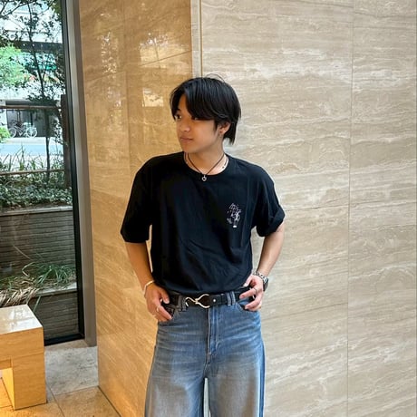 Embroidery S/S Tee 　[black]　HEV-24019
