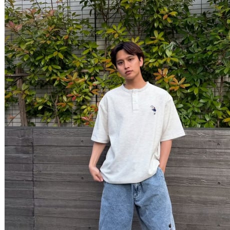Henley Neck Tee 　[OFFWHITE OATMEAL]　HEV-26008