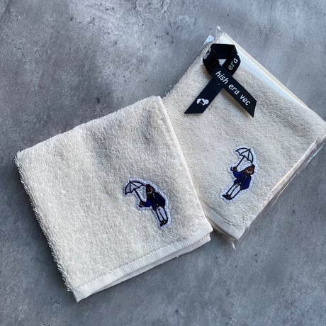Embroidered patch Hand towel 　[natural]　HEV-24004