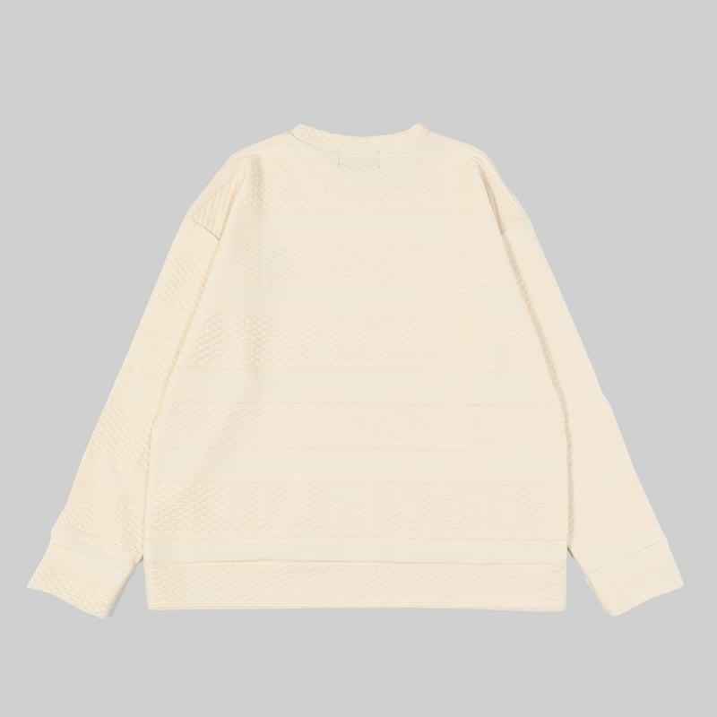 今期完売☆Layard Sweat Pullover ホワイト jacquard crew sweat [OFF WHITE] HEV-25019 | hi