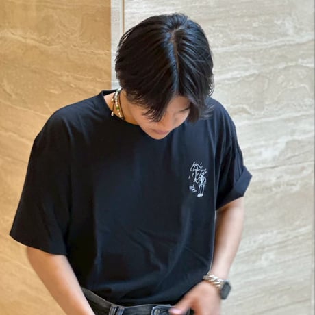 Embroidery S/S Tee 　[black]　HEV-24019