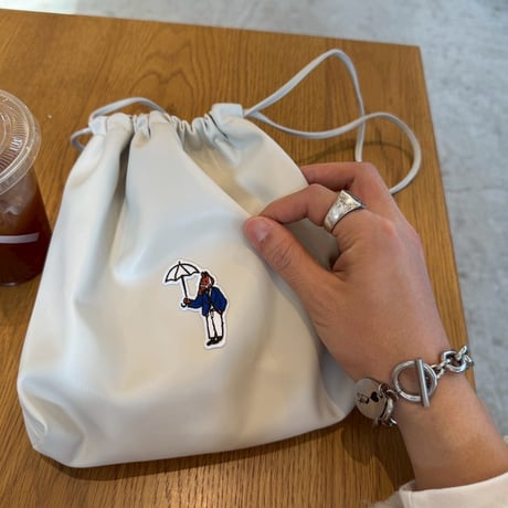 Eco leather Pouch　[OFF BEIGE]　HEV-25029