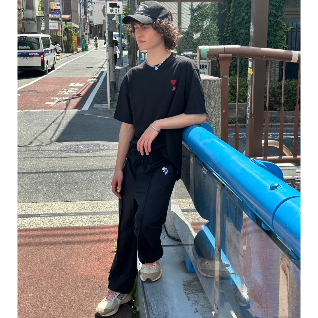 hem cord sweat pants [black] HEV-24016 | hish e