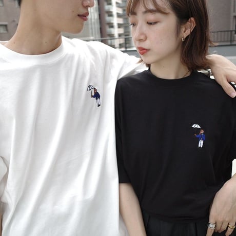 organic cotton Embroidery S/S Tee 　[black]　HEV-23017