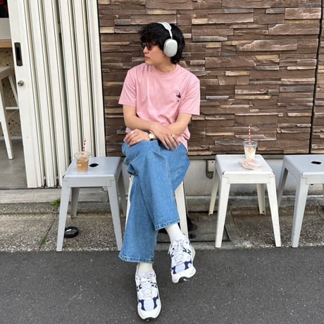 organic cotton Embroidery S/S Tee 　[pink]　HEV-23017