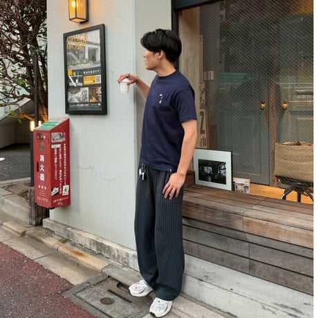 organic cotton Embroidery S/S Tee 　[navy]　HEV-23017