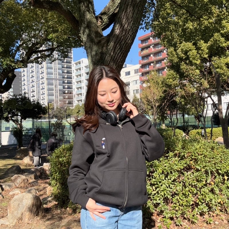 lining full ZIP sweat foodie [black] HEV-25004