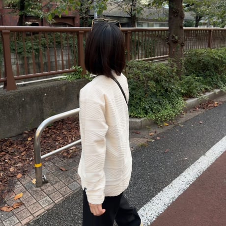 jacquard crew sweat 　[OFF WHITE]　HEV-25019