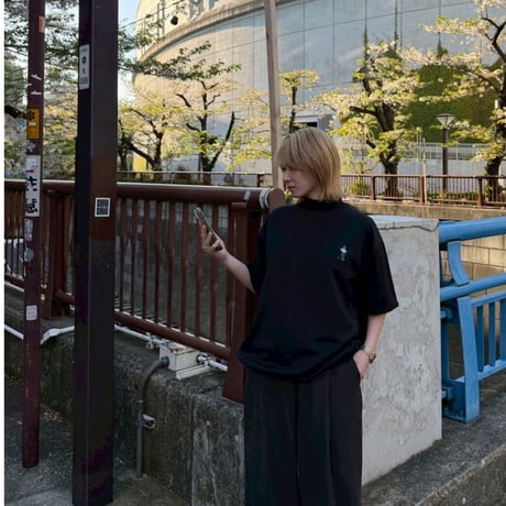 GOLF Embroidery mockeck jersey Tee 　[BLACK]　HEV-26007
